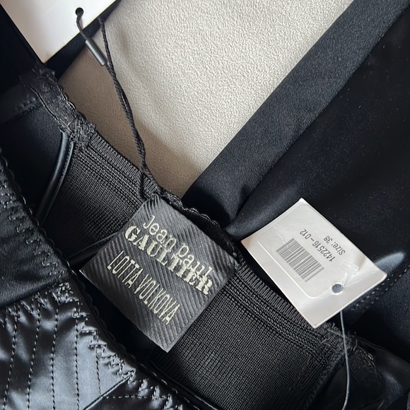 New JEAN PAUL GAULTIER x Lotta Volkova Lace-up Satin & Mesh Leggings Size 38 FR - Picture 8 of 10